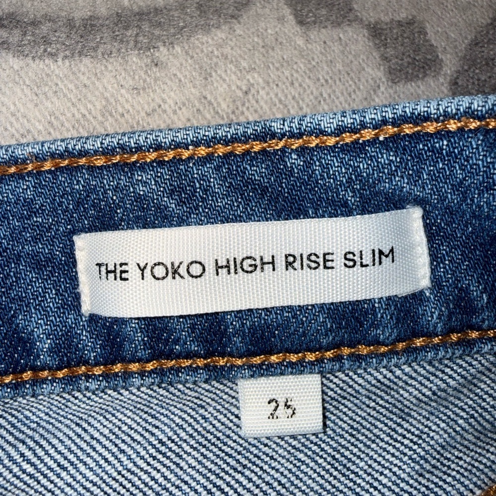 Denim Forum Yoko High Rise Slim Indigo Slim Jeans, 25 - Picture 6 of 11